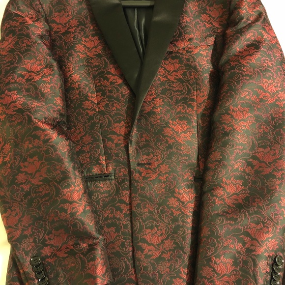 Red Burgundy Men’s Blazer Prom Wedding - Picture 2 of 3